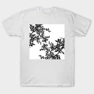 LEAF TOILE BLACK AND WHITE T-Shirt